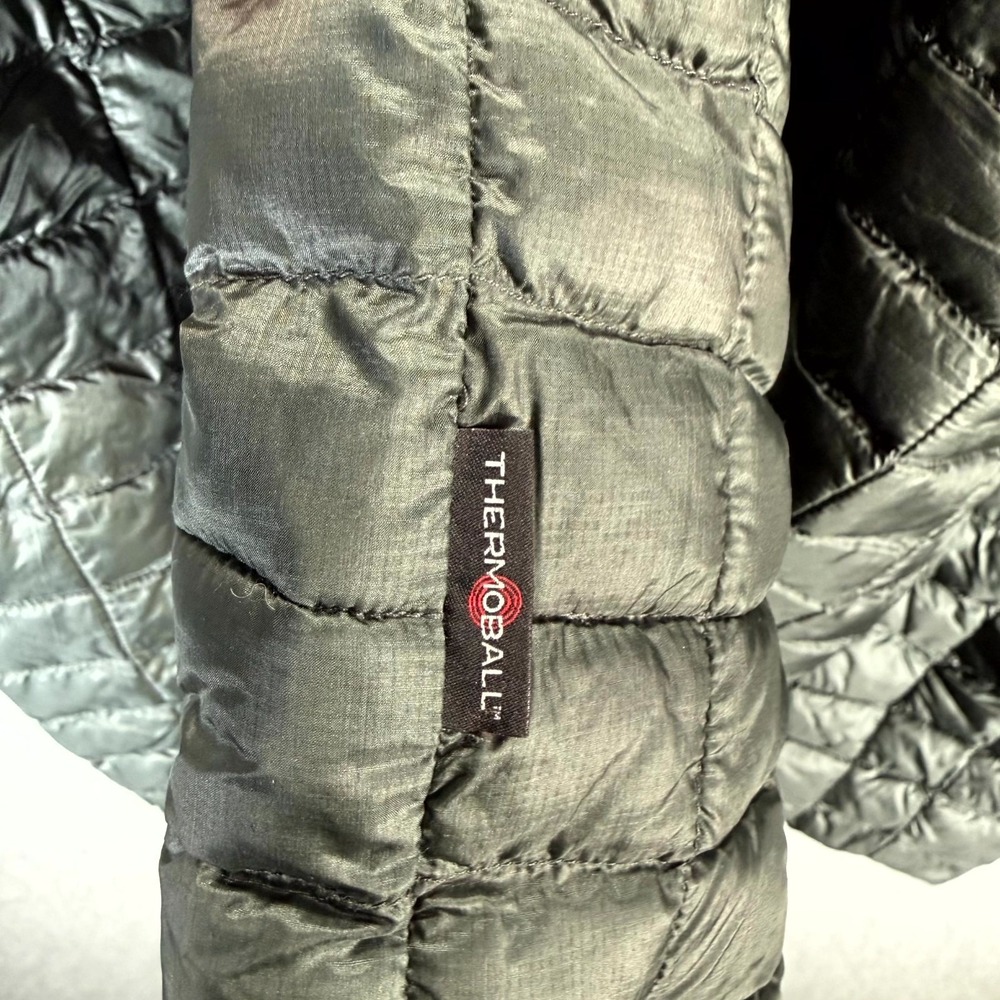 The North Face ThermoBall Jacket Mens XL Olive Gray Half Zip Mock Neck Pullover - Picture 9 of 11